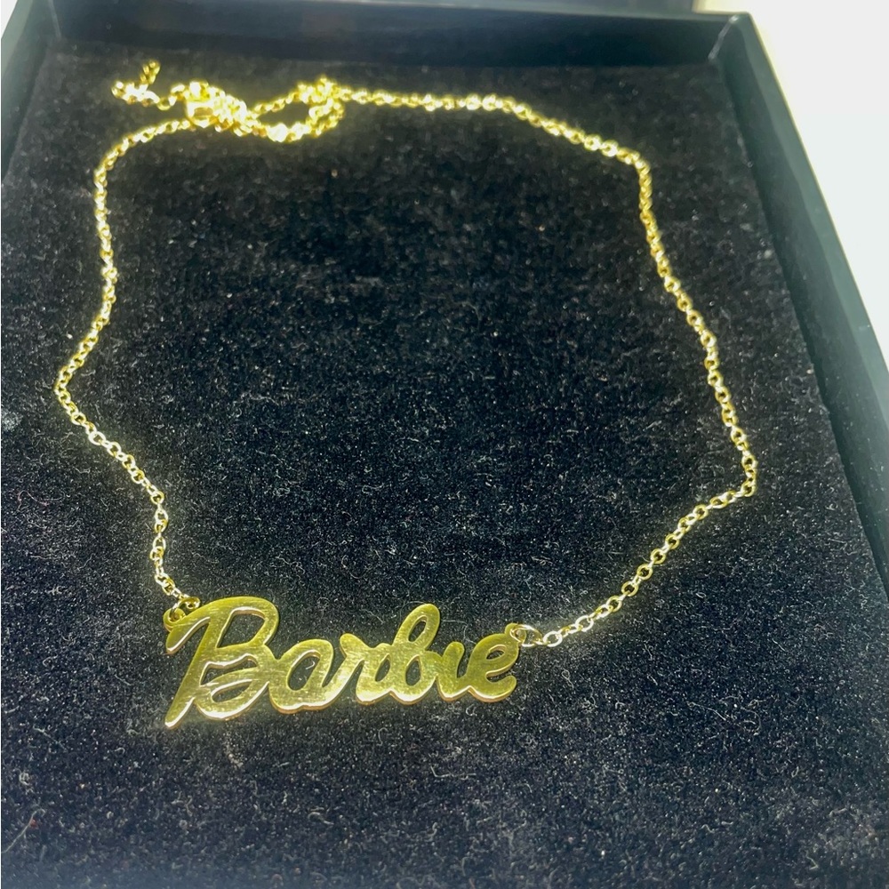 Gold plated Barbie link necklace